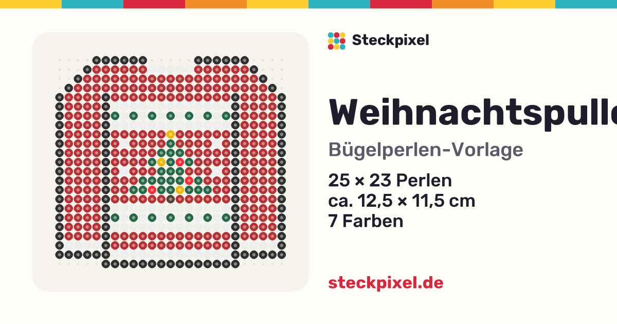 Bügelperlen-Vorlage Weihnachtspullover