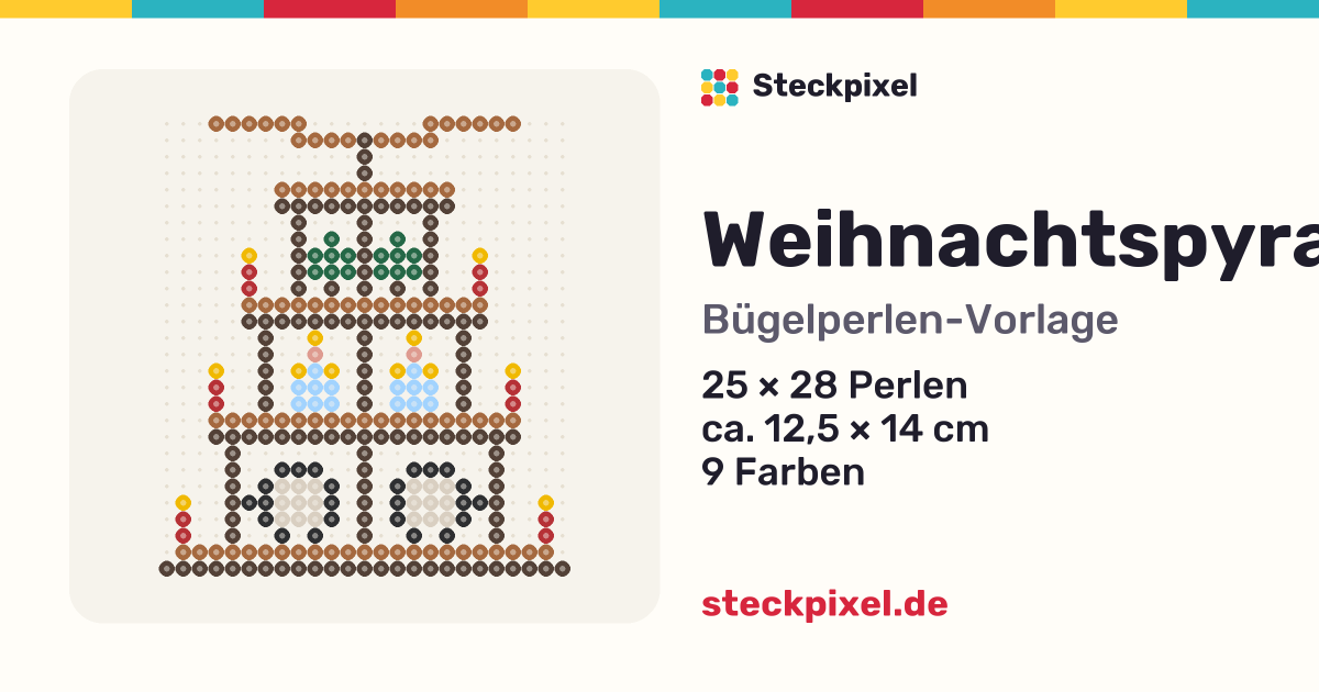 Bügelperlen-Vorlage Weihnachtspyramide