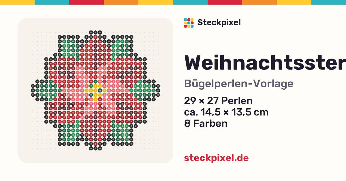 Bügelperlen-Vorlage Weihnachtsstern