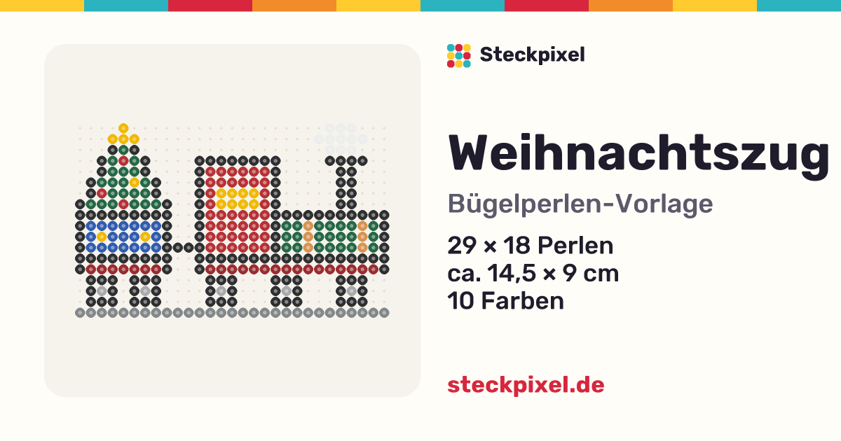 Bügelperlen-Vorlage Weihnachtszug