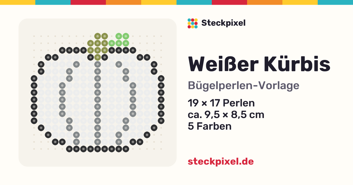 Bügelperlen-Vorlage Weißer Kürbis