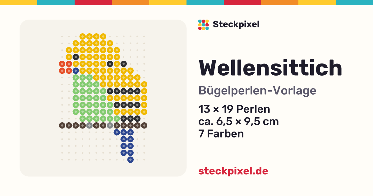 Bügelperlen-Vorlage Wellensittich