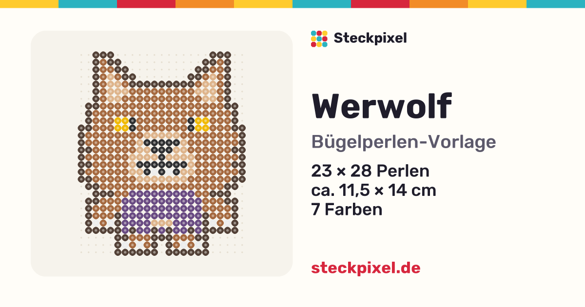 Bügelperlen-Vorlage Werwolf