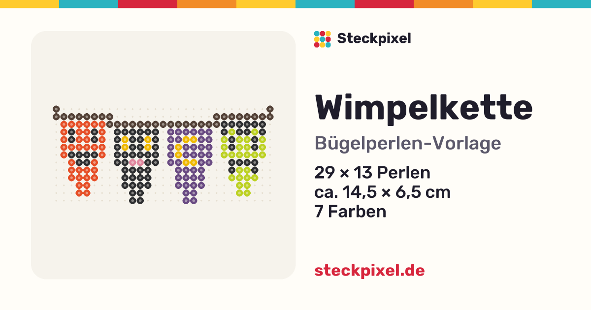 Bügelperlen-Vorlage Wimpelkette