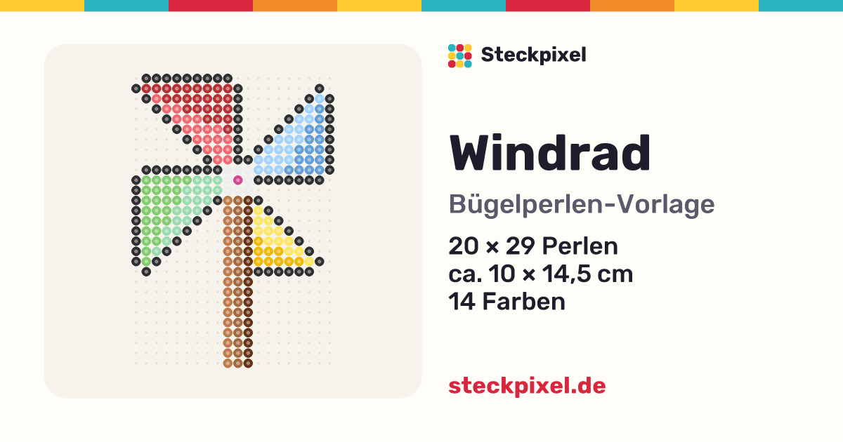 Bügelperlen-Vorlage Windrad
