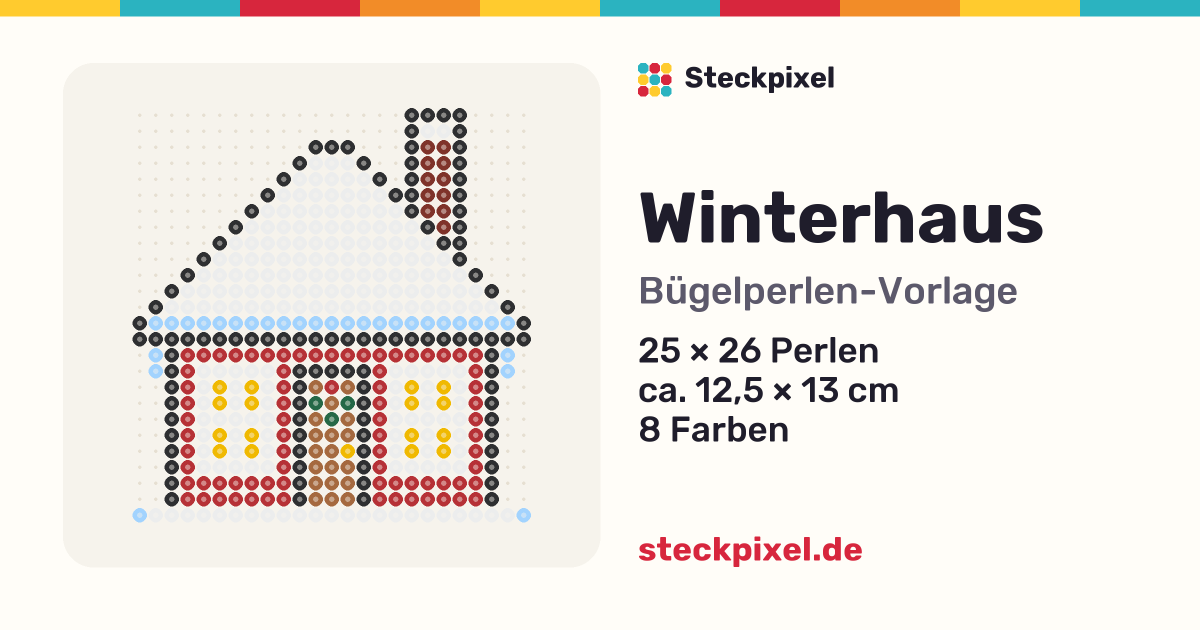 Bügelperlen-Vorlage Winterhaus