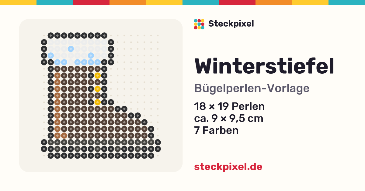 Bügelperlen-Vorlage Winterstiefel