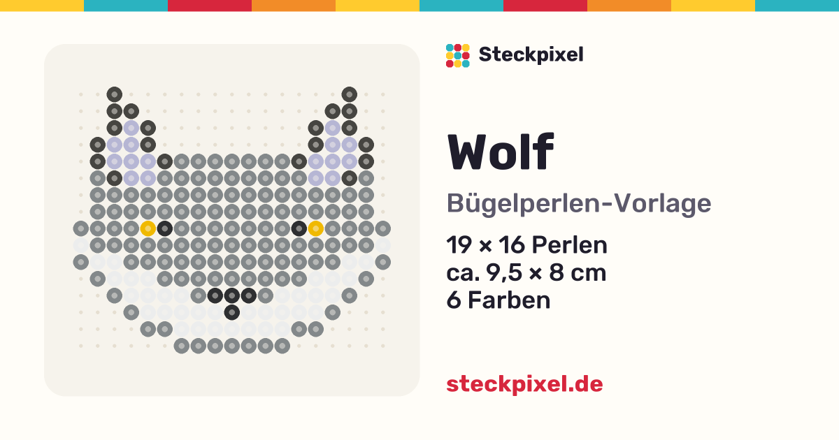 Bügelperlen-Vorlage Wolf