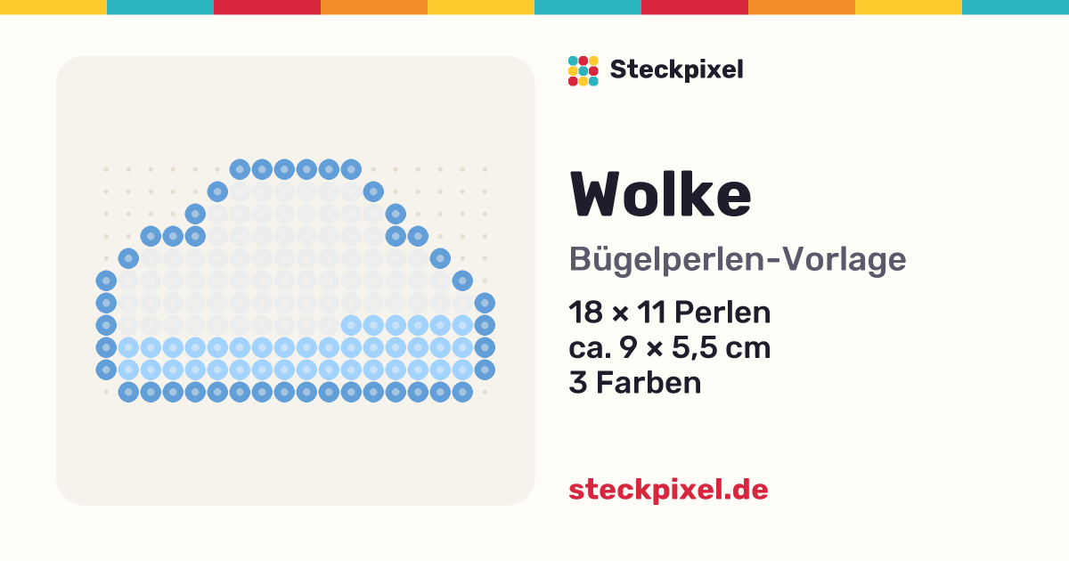 Bügelperlen-Vorlage Wolke