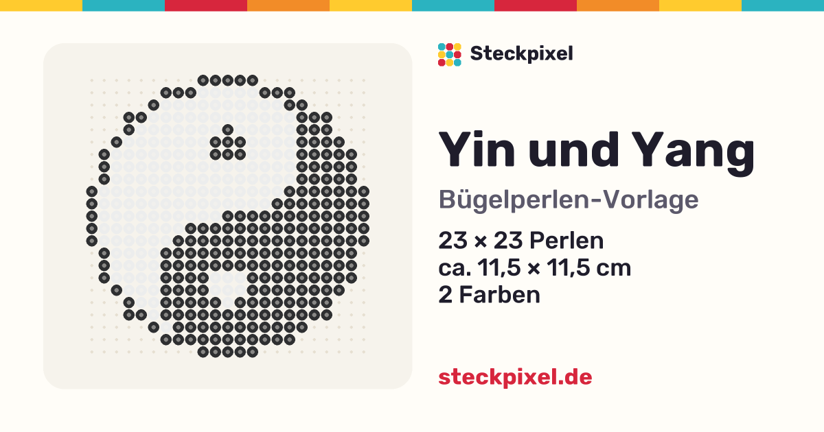 Bügelperlen-Vorlage Yin und Yang