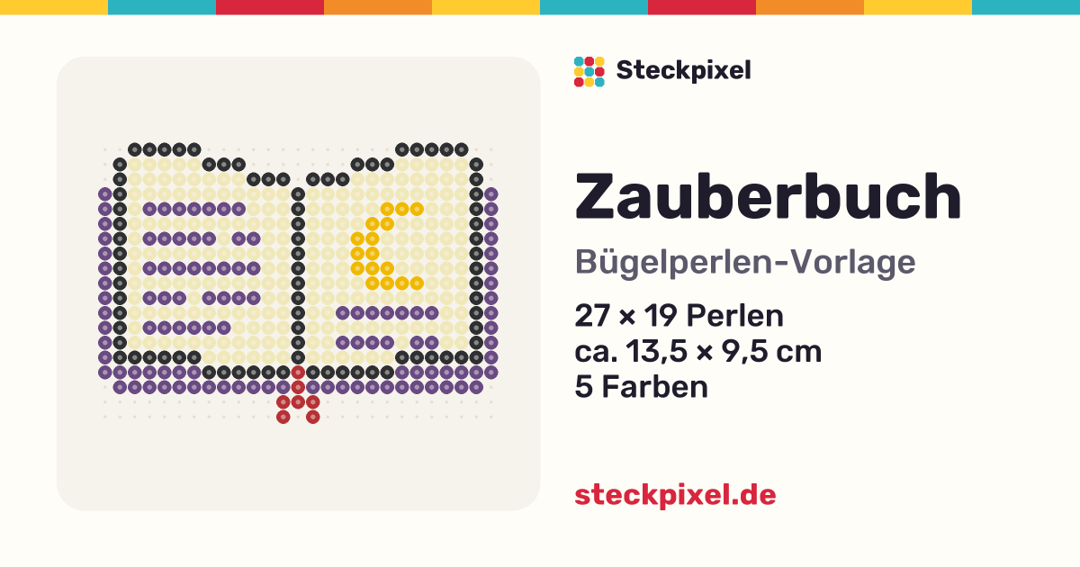 Bügelperlen-Vorlage Zauberbuch