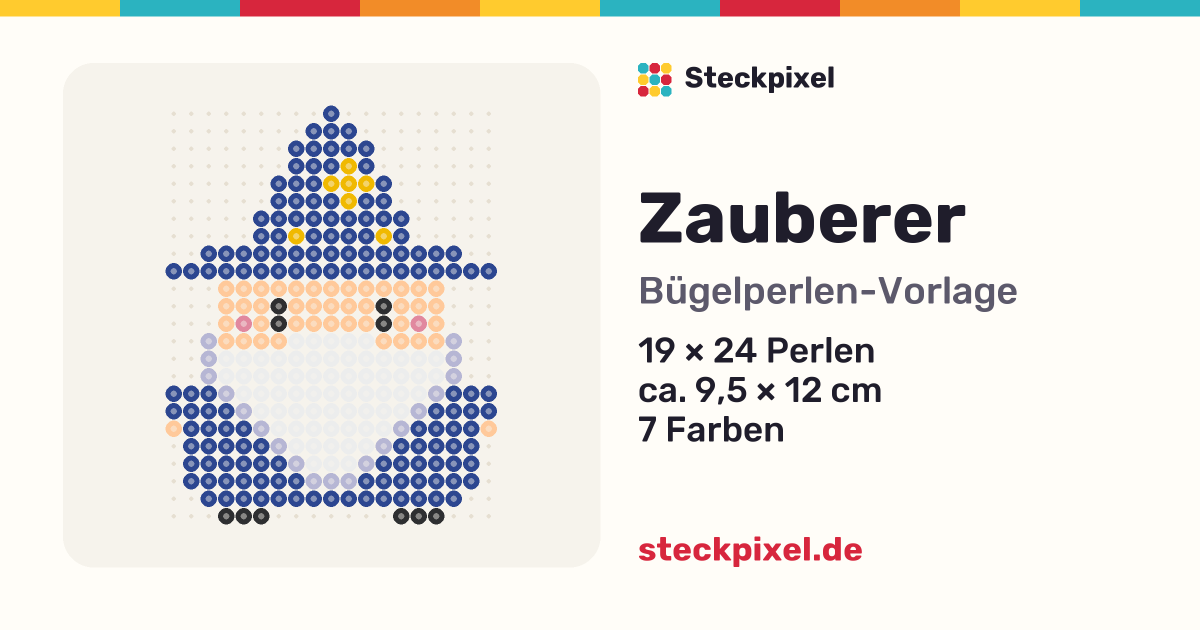 Bügelperlen-Vorlage Zauberer