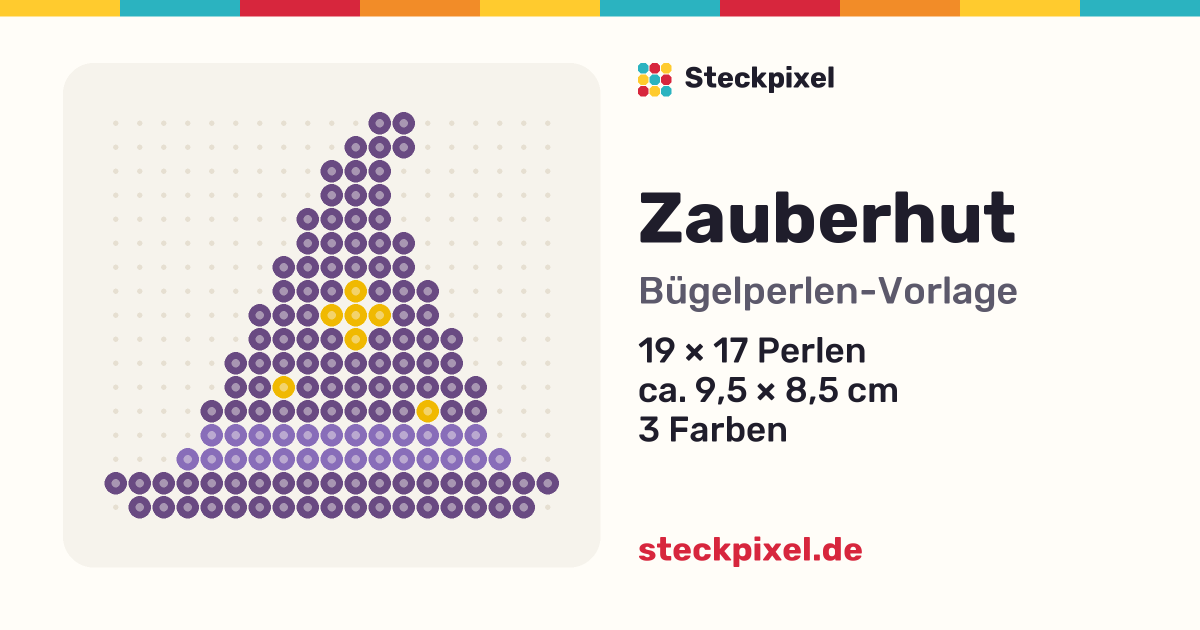 Bügelperlen-Vorlage Zauberhut