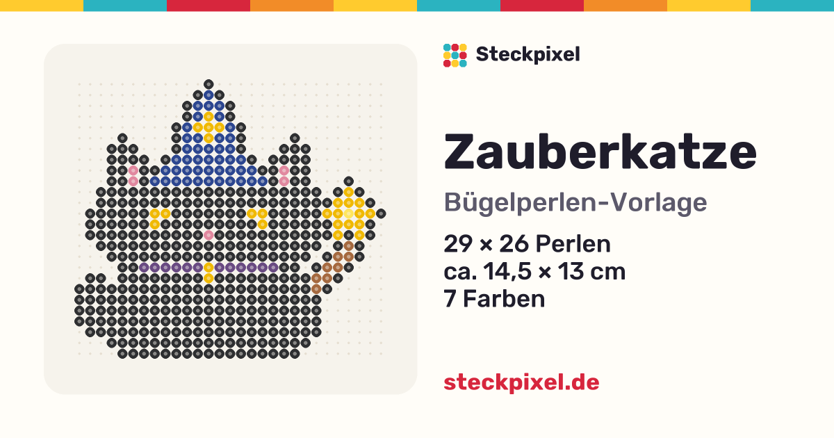 Bügelperlen-Vorlage Zauberkatze
