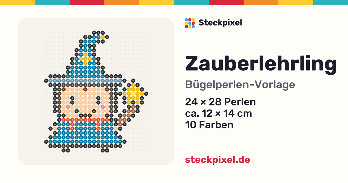 Bügelperlen-Vorlage Zauberlehrling