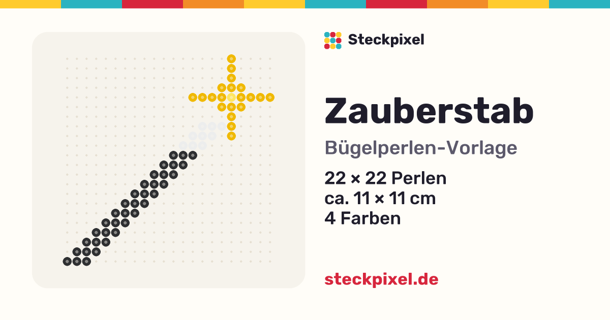 Bügelperlen-Vorlage Zauberstab