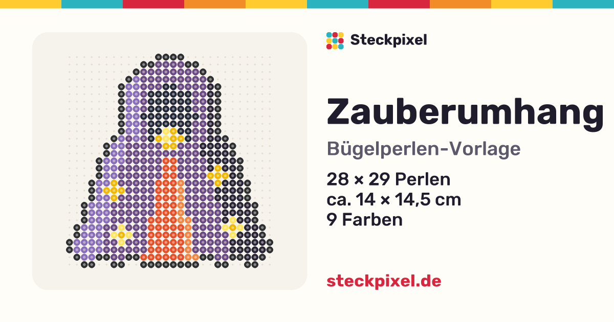 Bügelperlen-Vorlage Zauberumhang