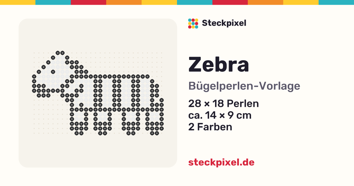 Bügelperlen-Vorlage Zebra