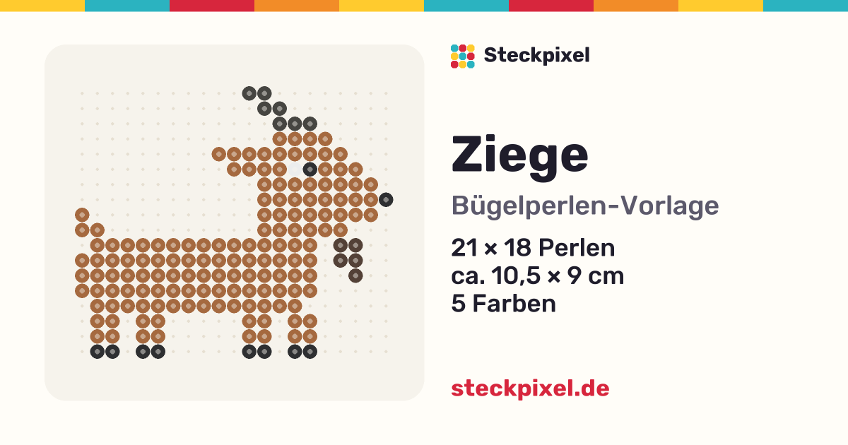Bügelperlen-Vorlage Ziege