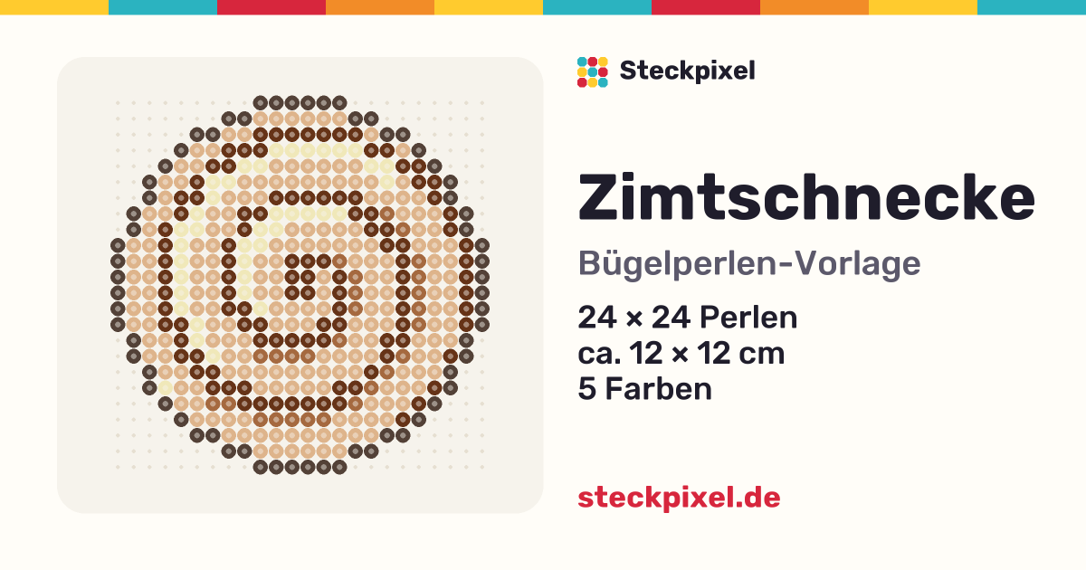 Bügelperlen-Vorlage Zimtschnecke