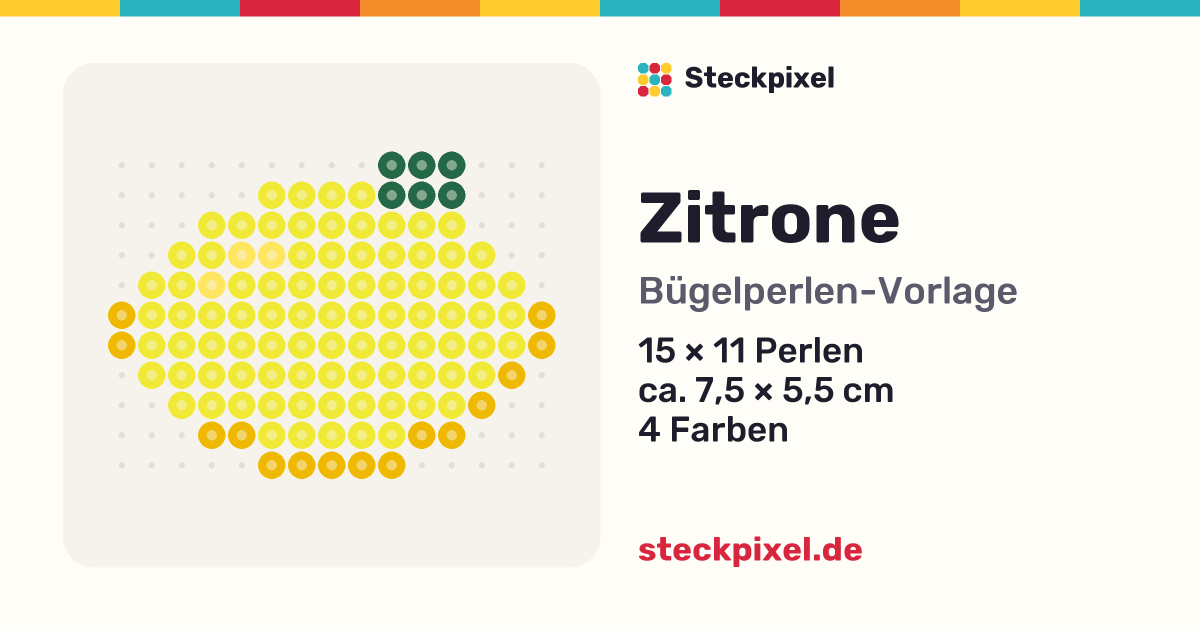 Bügelperlen-Vorlage Zitrone