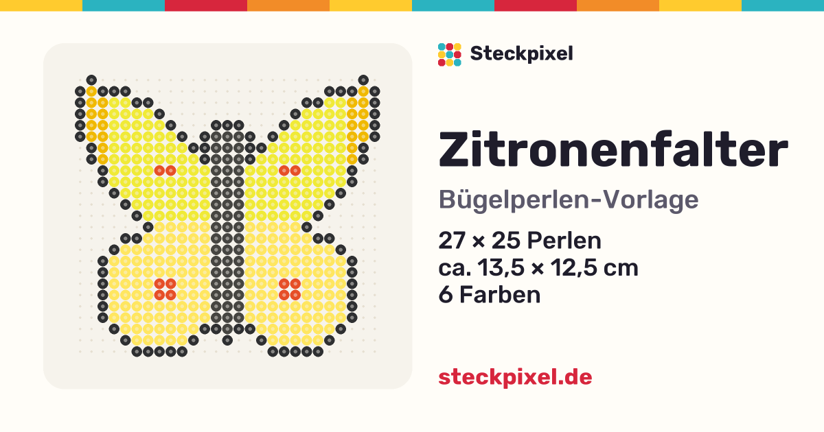 Bügelperlen-Vorlage Zitronenfalter