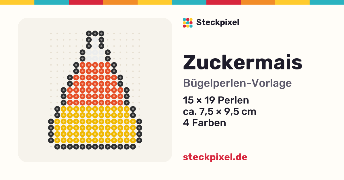 Bügelperlen-Vorlage Zuckermais