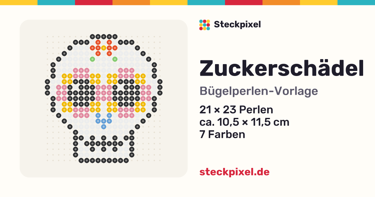 Bügelperlen-Vorlage Zuckerschädel