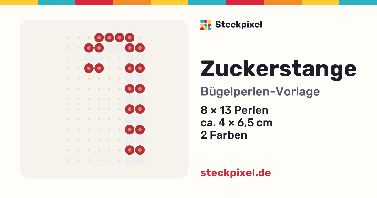 Bügelperlen-Vorlage Zuckerstange