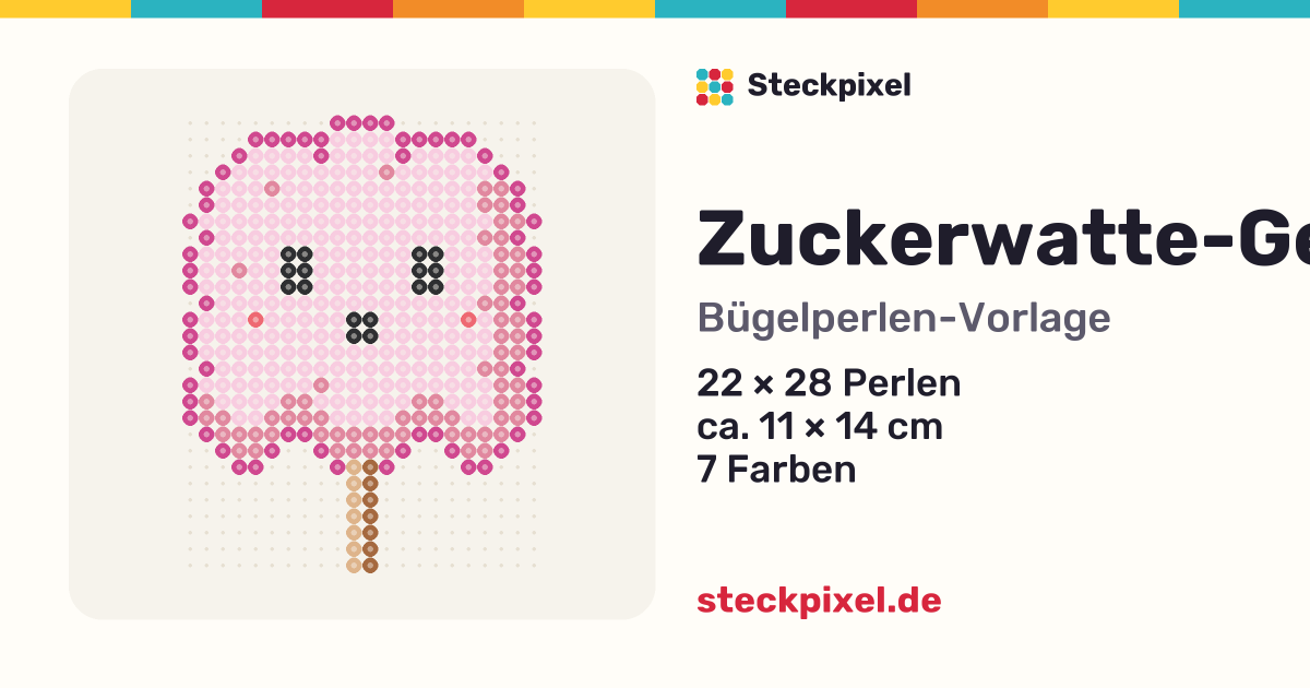 Bügelperlen-Vorlage Zuckerwatte-Gespenst
